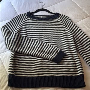 Caslon Navy and Ivory Knit Sweater